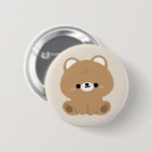 Niedlicher Braunbär Button (Vorne & Hinten)