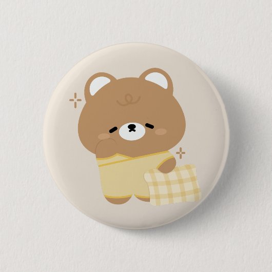Niedlicher Braunbär Button (Vorderseite)