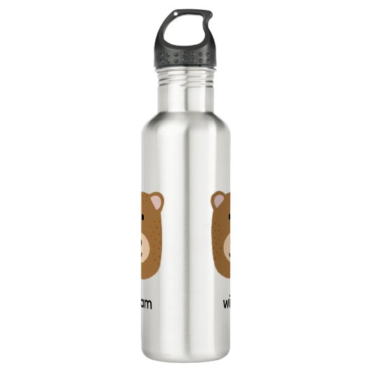 Niedlicher Braunbär Edelstahlflasche (Vorderseite)