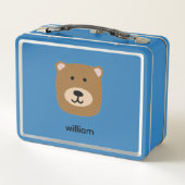 Niedlicher Braunbär Metall Brotdose (Rückseite)