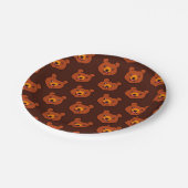 Niedlicher Braunbär Pappteller (Schrägansicht)