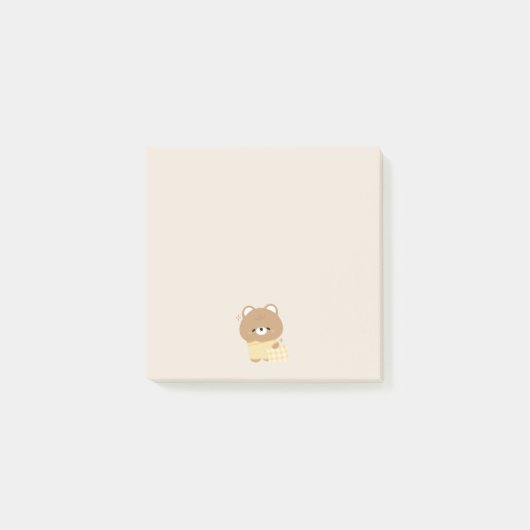 Niedlicher Braunbär Post-it Klebezettel (Vorderseite)