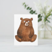 Niedlicher Braunbär Postkarte (Stehend Vorderseite)