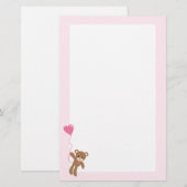 Niedlicher Braunbär-Valentinstag Briefpapier (Vorne/Hinten)