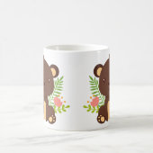 Niedlicher brauner Affe mit rosa Blume Kaffeetasse (Mittel)