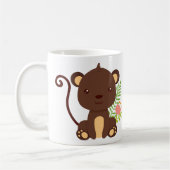 Niedlicher brauner Affe mit rosa Blume Kaffeetasse (Links)