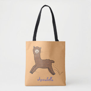 Niedlicher brauner Aplaca-Cartoon Tasche