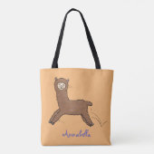 Niedlicher brauner Aplaca-Cartoon Tasche (Rückseite)