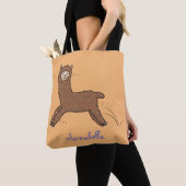 Niedlicher brauner Aplaca-Cartoon Tasche (Von Nahem)