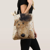 Niedlicher brauner Bär auf Burlap Tasche (Von Nahem)