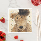 Niedlicher brauner Bär auf Polka-Punkten Serviette (Beispiel)