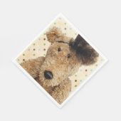 Niedlicher brauner Bär auf Polka-Punkten Serviette (Ecke)