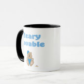 Niedlicher brauner Bär Blue Baseball Caary Lovable Tasse (Vorderseite Links)
