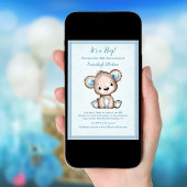 Niedlicher brauner Bär für Kinderdusche Einladung