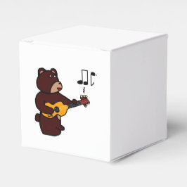 Niedlicher brauner Bär Gitarre spielen Cartoon Art Geschenkschachtel