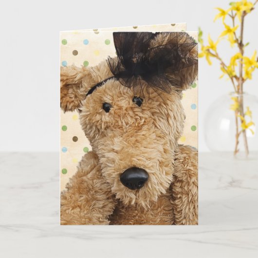 Niedlicher brauner Bär Karte (Gelbe Blume)