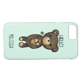 Niedlicher brauner Bär mit gelber Blume Case-Mate iPhone Hülle (Rückseite (Horizontal))