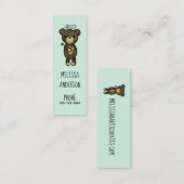 Niedlicher brauner Bär mit gelber Blume Mini Visitenkarte (Vorne/Hinten)