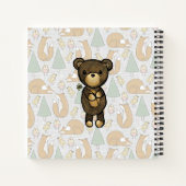Niedlicher brauner Bär mit gelber Blume Notizblock (Rückseite)
