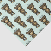 Niedlicher brauner Bär mit gelber Blume Seidenpapier (Ausschnitt)