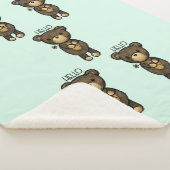 Niedlicher brauner Bär mit gelber Blume Sherpadecke (3/4)