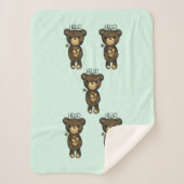 Niedlicher brauner Bär mit gelber Blume Sherpadecke (Vorderseite)