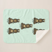 Niedlicher brauner Bär mit gelber Blume Sherpadecke (Vorderseite (Horizontal))