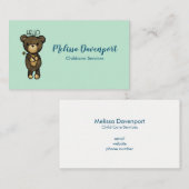 Niedlicher brauner Bär mit gelber Blume Visitenkarte (Vorne/Hinten)