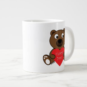 Niedlicher brauner Bär mit Herz-I-Liebe - Sie Jumbo-Tasse