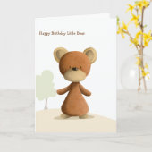 Niedlicher brauner Bär Personalisiert Happy Geburt Karte (Gelbe Blume)