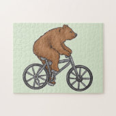 Niedlicher brauner Bär Reiten Puzzle (Horizontal)