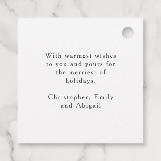 Niedlicher brauner Bär Urlaub Geschenkanhänger (Rückseite)