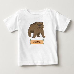 Niedlicher brauner Bärenkuppel mit Namen Baby T-shirt