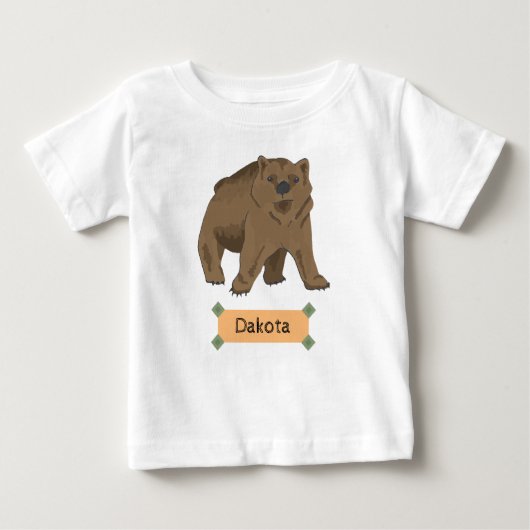 Niedlicher brauner Bärenkuppel mit Namen Baby T-shirt (Vorderseite)