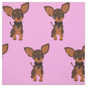 Niedlicher Brauner Chihuahua Welpenhund Stoff