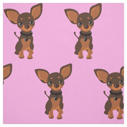 Niedlicher Brauner Chihuahua Welpenhund Stoff (Muster)