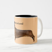Niedlicher brauner Dackel Zweifarbige Tasse (VorderseiteRechts)