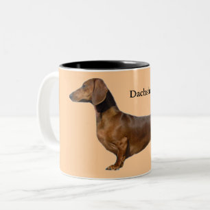 Niedlicher brauner Dackel Zweifarbige Tasse