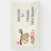 Niedlicher brauner Haken auf der Rückseite Willkom Banner (Vertikal)