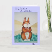 Niedlicher brauner Hasen und Blume Spaß verspätete Karte (Vorderseite)