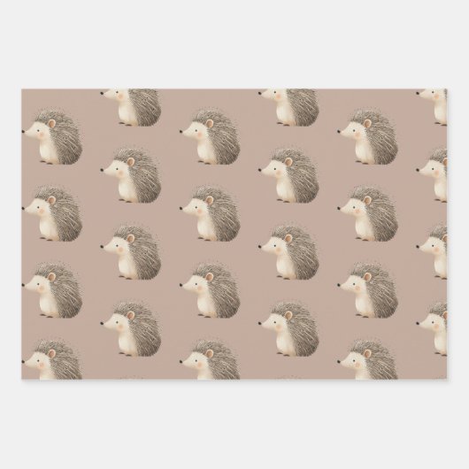 Niedlicher brauner Igel Geschenkpapier Set (Vorderseite 2)