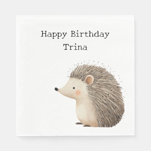 Niedlicher brauner Igel Serviette (Vorderseite)