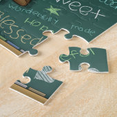 Niedlicher brauner Junge und positive Worte Puzzle (Seite)