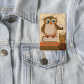 Niedlicher brauner Owl Teacher Rechteckige Taste Button (Insitu)