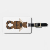 Niedlicher brauner Teddy-Bär mit Angel Wings Gepäckanhänger (Vorderseite horizontal)