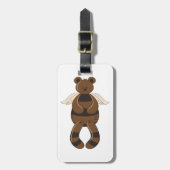 Niedlicher brauner Teddy-Bär mit Angel Wings Gepäckanhänger (Vorderseite vertikal)