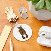 Niedlicher brauner Teddy-Bär mit Angel Wings Schlüsselanhänger