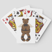 Niedlicher brauner Teddy-Bär mit Angel Wings Spielkarten (Rückseite)