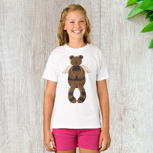 Niedlicher brauner Teddy-Bär mit Angel Wings T-Shirt