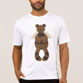 Niedlicher brauner Teddy-Bär mit Angel Wings T-Shirt (Vorderseite)
